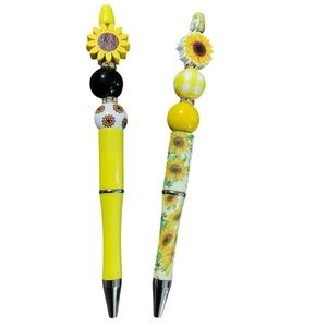 Hand Crafted Sunflower Inspired Pen Set - Yellow and Black
